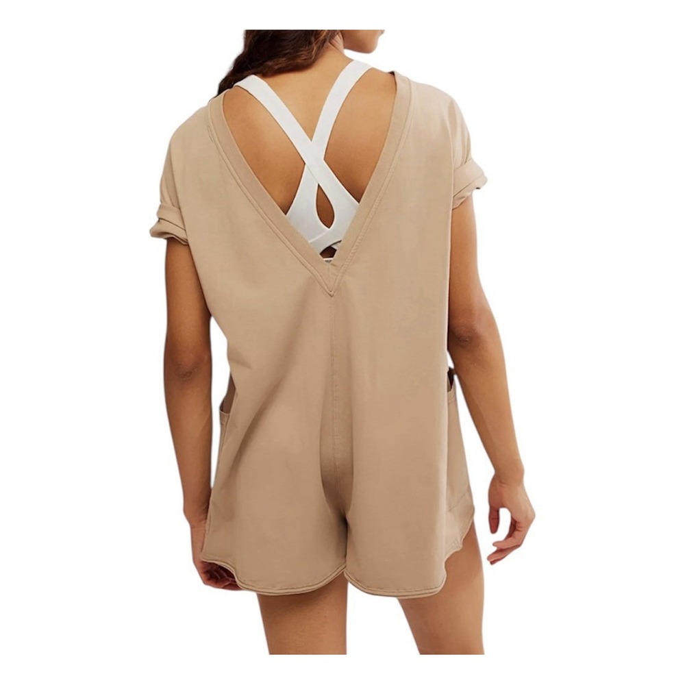 Free People Movement FP Women's Hot Shot Tee Romper Sz S, M or L Mocha Latte NWT - Picture 3 of 10